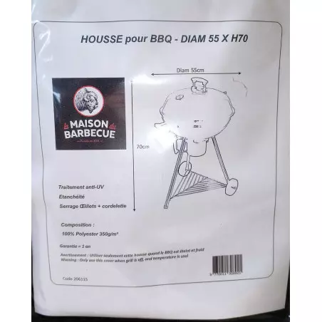Housse Barbecue Rond Diam 55 X H77cm - Lmdb 3 Housse Barbecue Rond Diam 55 X H77cm - Lmdb